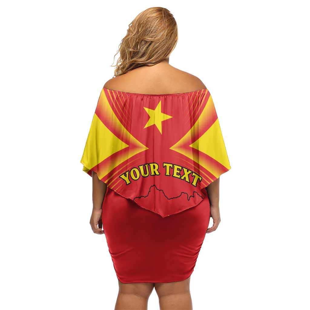 Personalized Ethiopia Tigray Region Off Shoulder Short Dress Coat Of Arms With Map