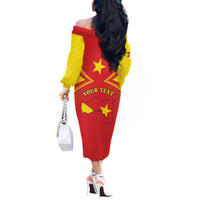 Personalized Ethiopia Tigray Region Off The Shoulder Long Sleeve Dress Coat Of Arms With Map