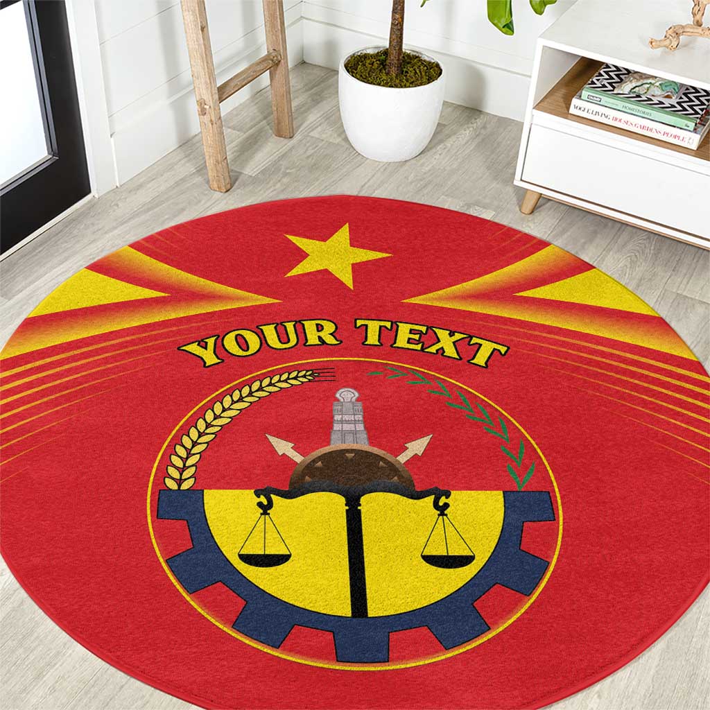 Personalized Ethiopia Tigray Region Round Carpet Coat Of Arms With Map