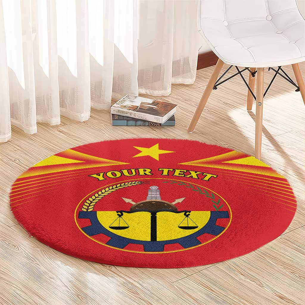 Personalized Ethiopia Tigray Region Round Carpet Coat Of Arms With Map