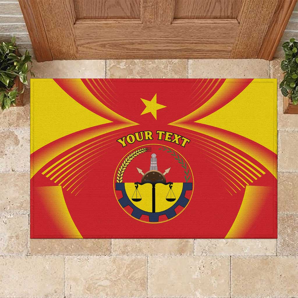 Personalized Ethiopia Tigray Region Rubber Doormat Coat Of Arms With Map