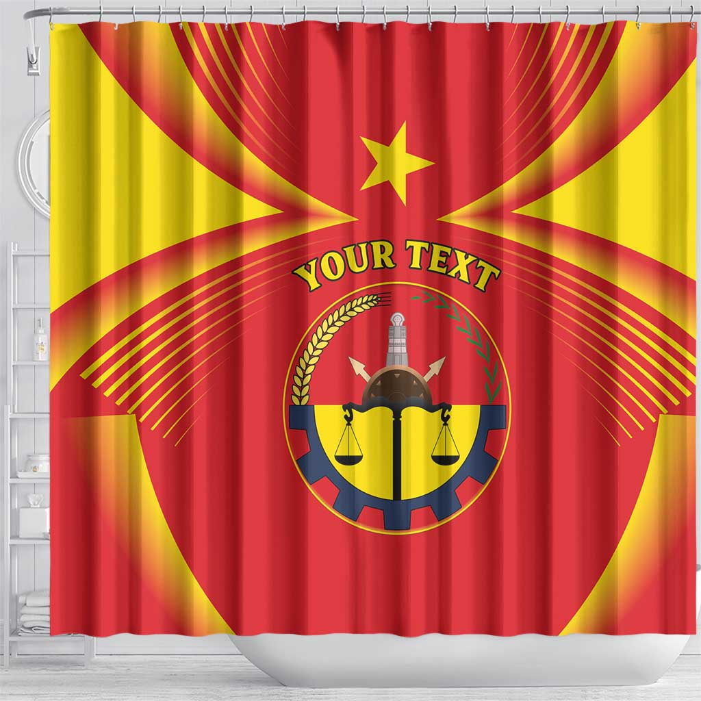 Personalized Ethiopia Tigray Region Shower Curtain Coat Of Arms With Map