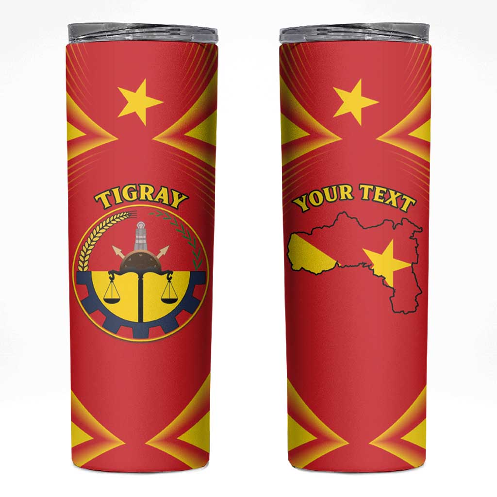 Personalized Ethiopia Tigray Region Skinny Tumbler Coat Of Arms With Map