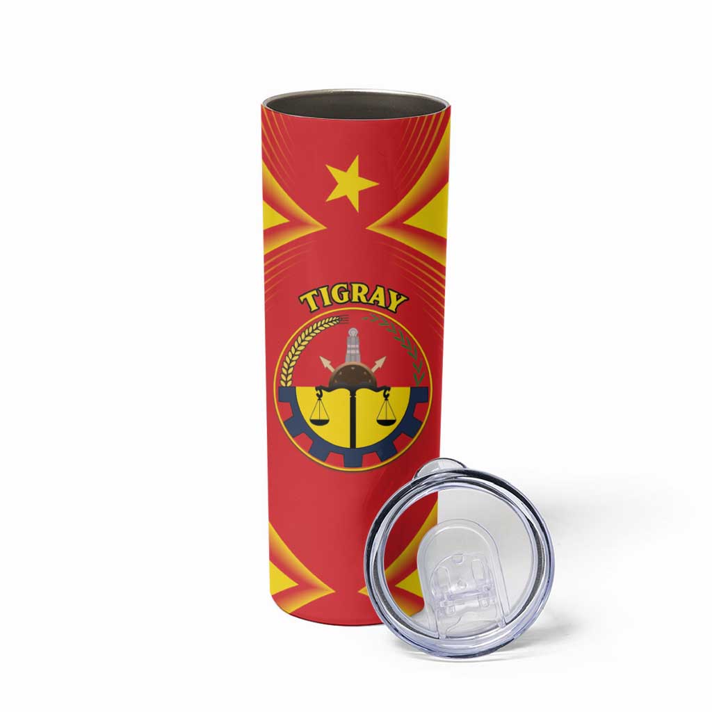 Personalized Ethiopia Tigray Region Skinny Tumbler Coat Of Arms With Map