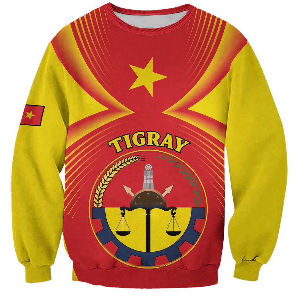 Personalized Ethiopia Tigray Region Sweatshirt Coat Of Arms With Map
