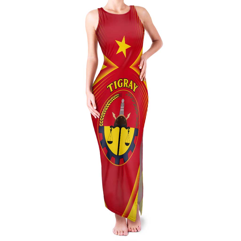 Personalized Ethiopia Tigray Region Tank Maxi Dress Coat Of Arms With Map