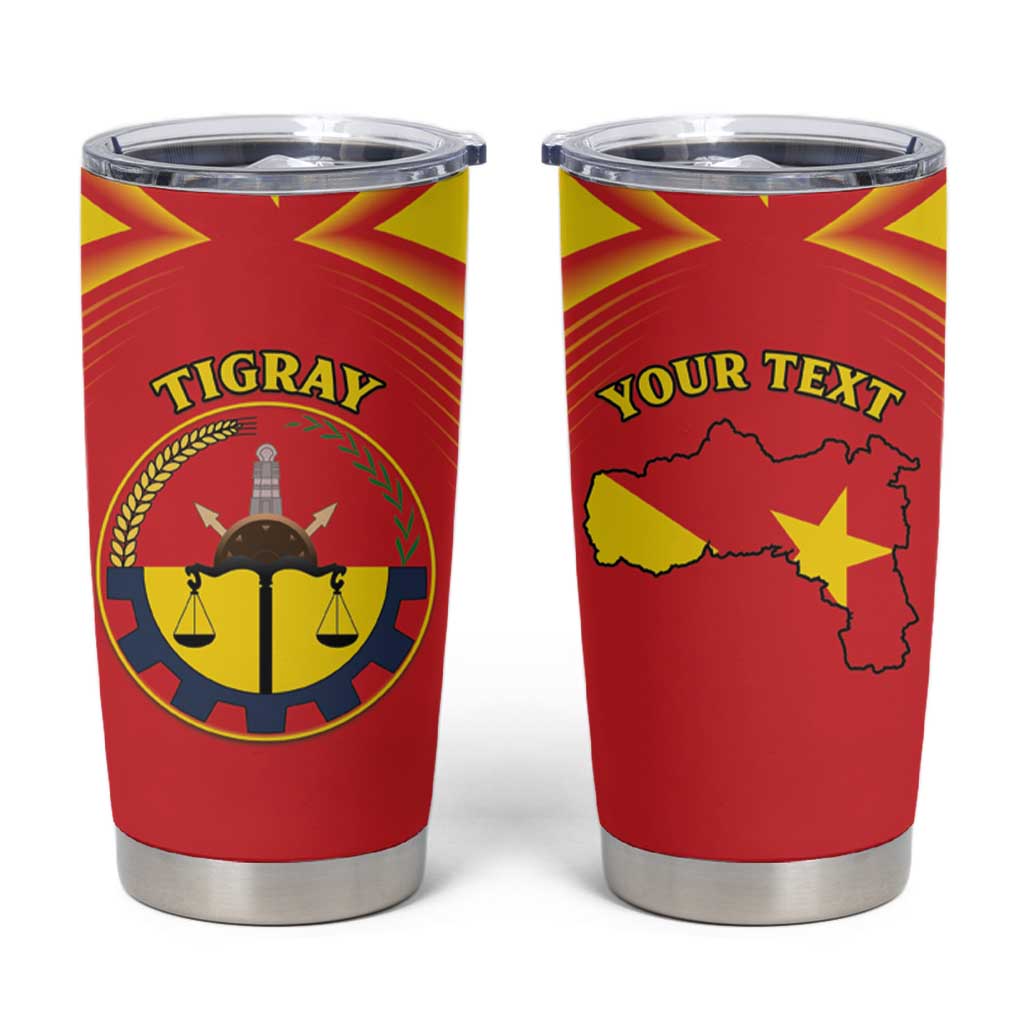 Personalized Ethiopia Tigray Region Tumbler Cup Coat Of Arms With Map