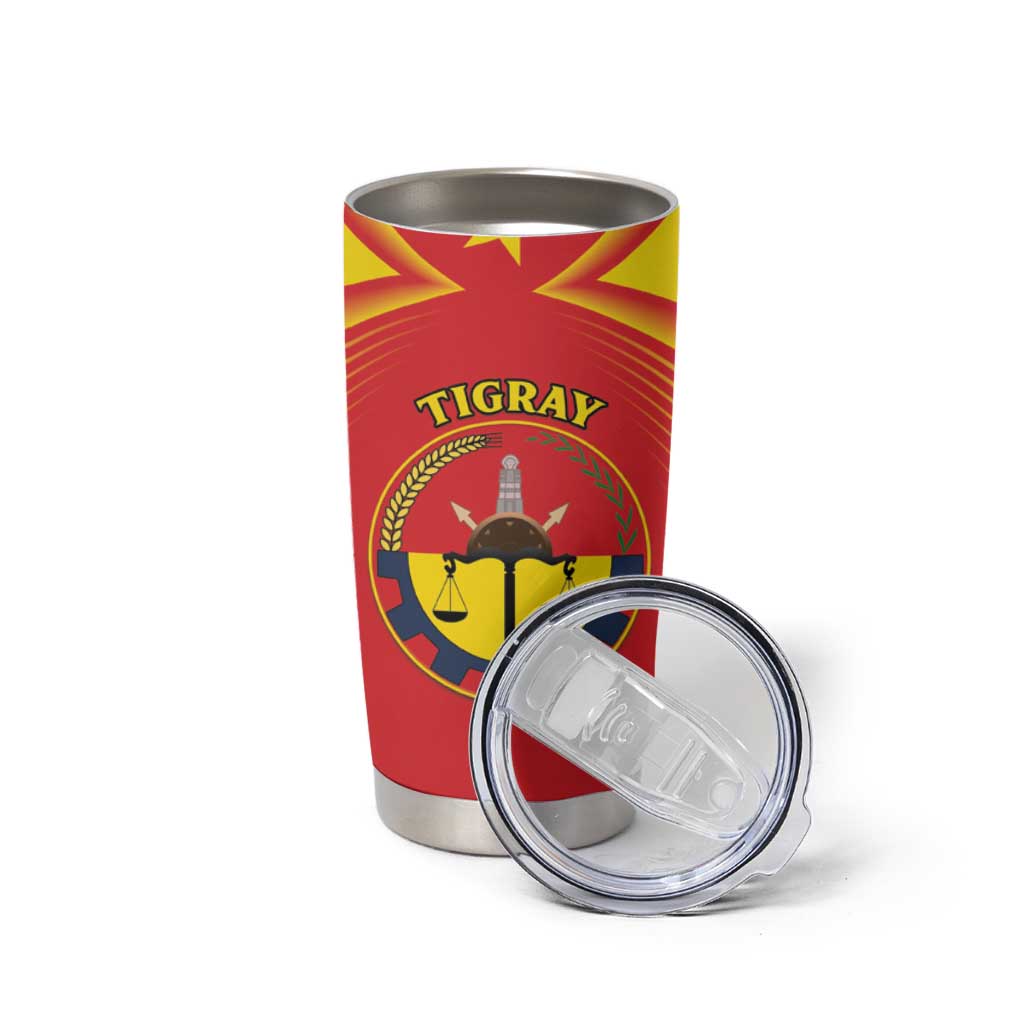 Personalized Ethiopia Tigray Region Tumbler Cup Coat Of Arms With Map