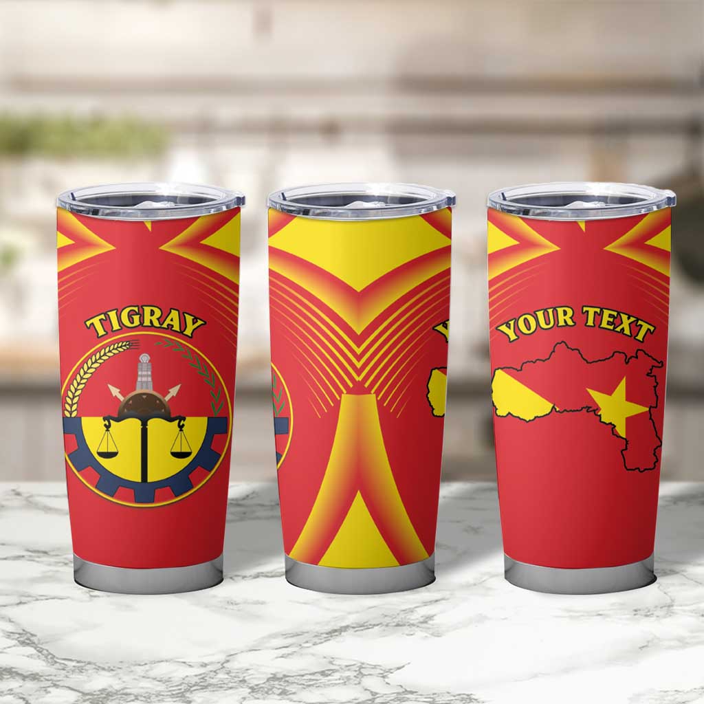 Personalized Ethiopia Tigray Region Tumbler Cup Coat Of Arms With Map