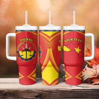 Personalized Ethiopia Tigray Region Tumbler With Handle Coat Of Arms With Map