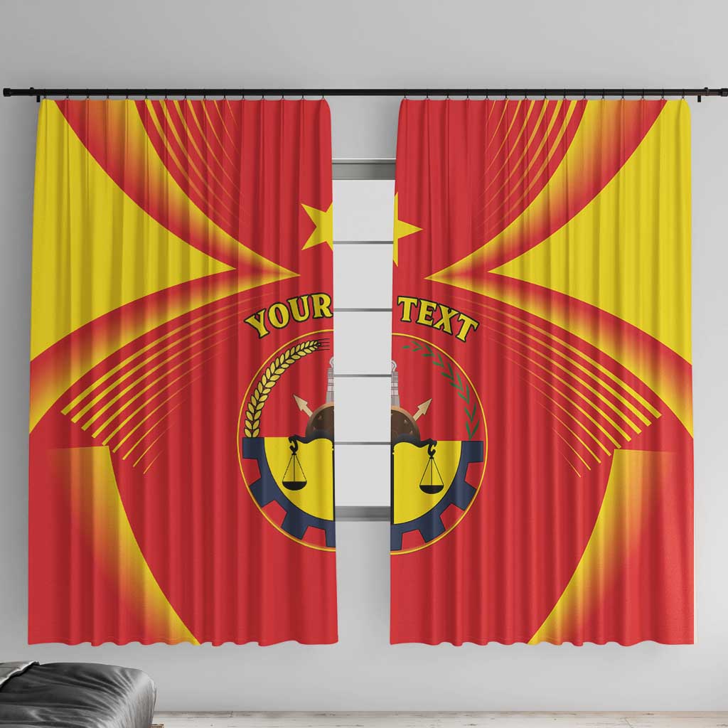 Personalized Ethiopia Tigray Region Window Curtain Coat Of Arms With Map