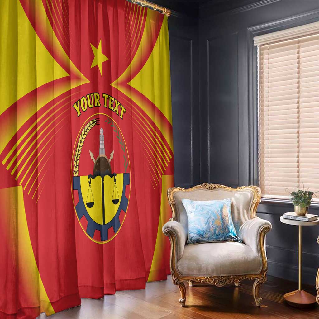 Personalized Ethiopia Tigray Region Window Curtain Coat Of Arms With Map