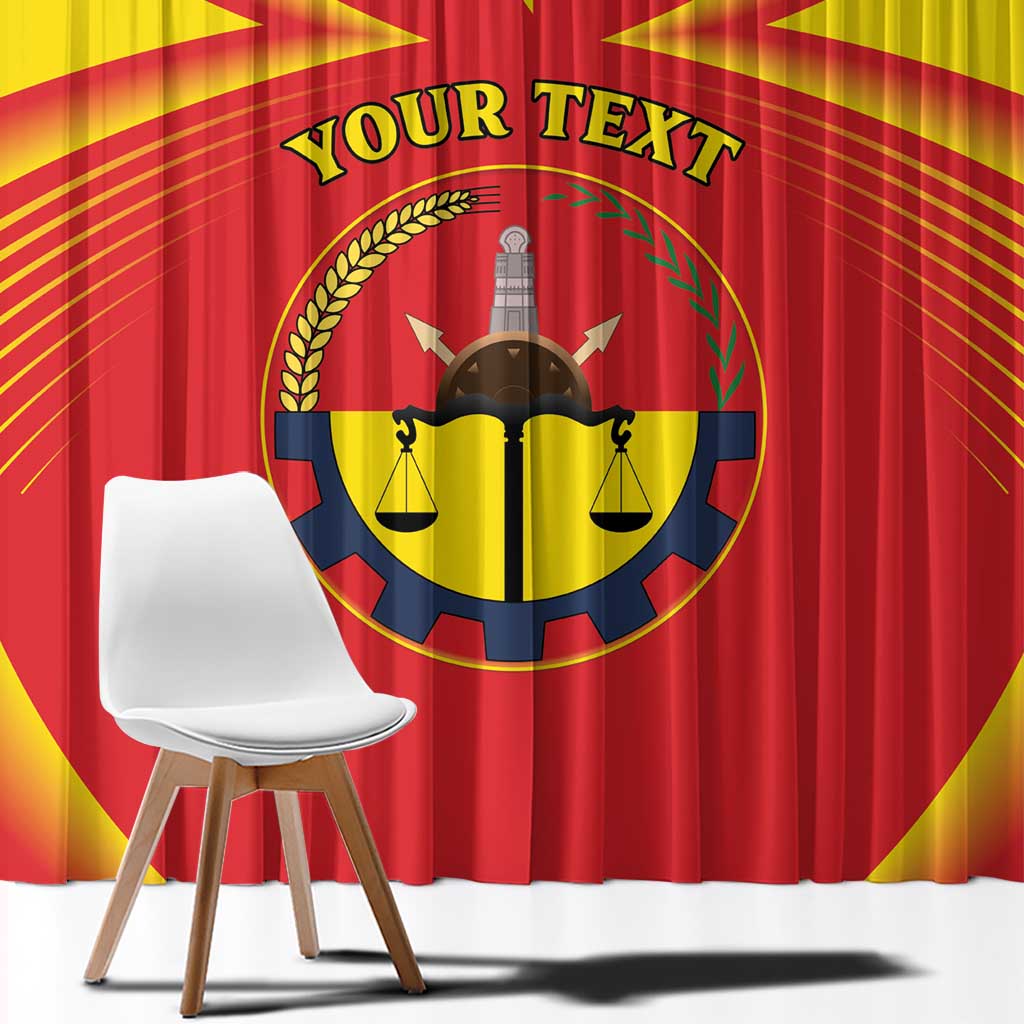 Personalized Ethiopia Tigray Region Window Curtain Coat Of Arms With Map