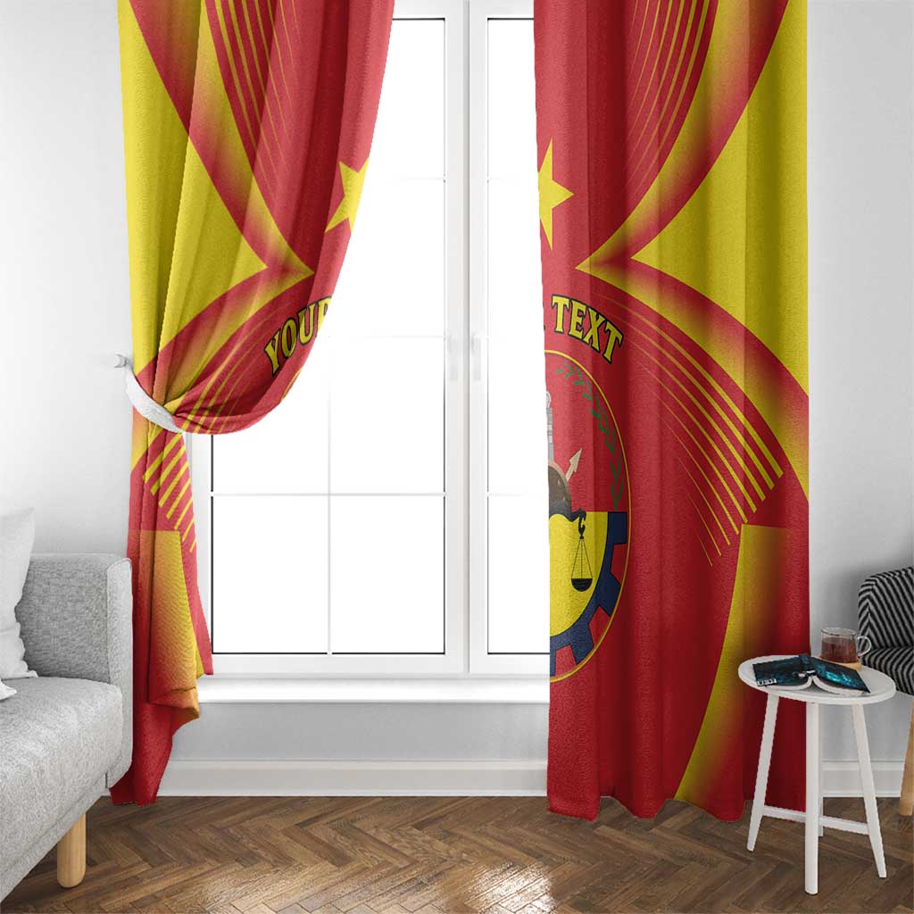 Personalized Ethiopia Tigray Region Window Curtain Coat Of Arms With Map