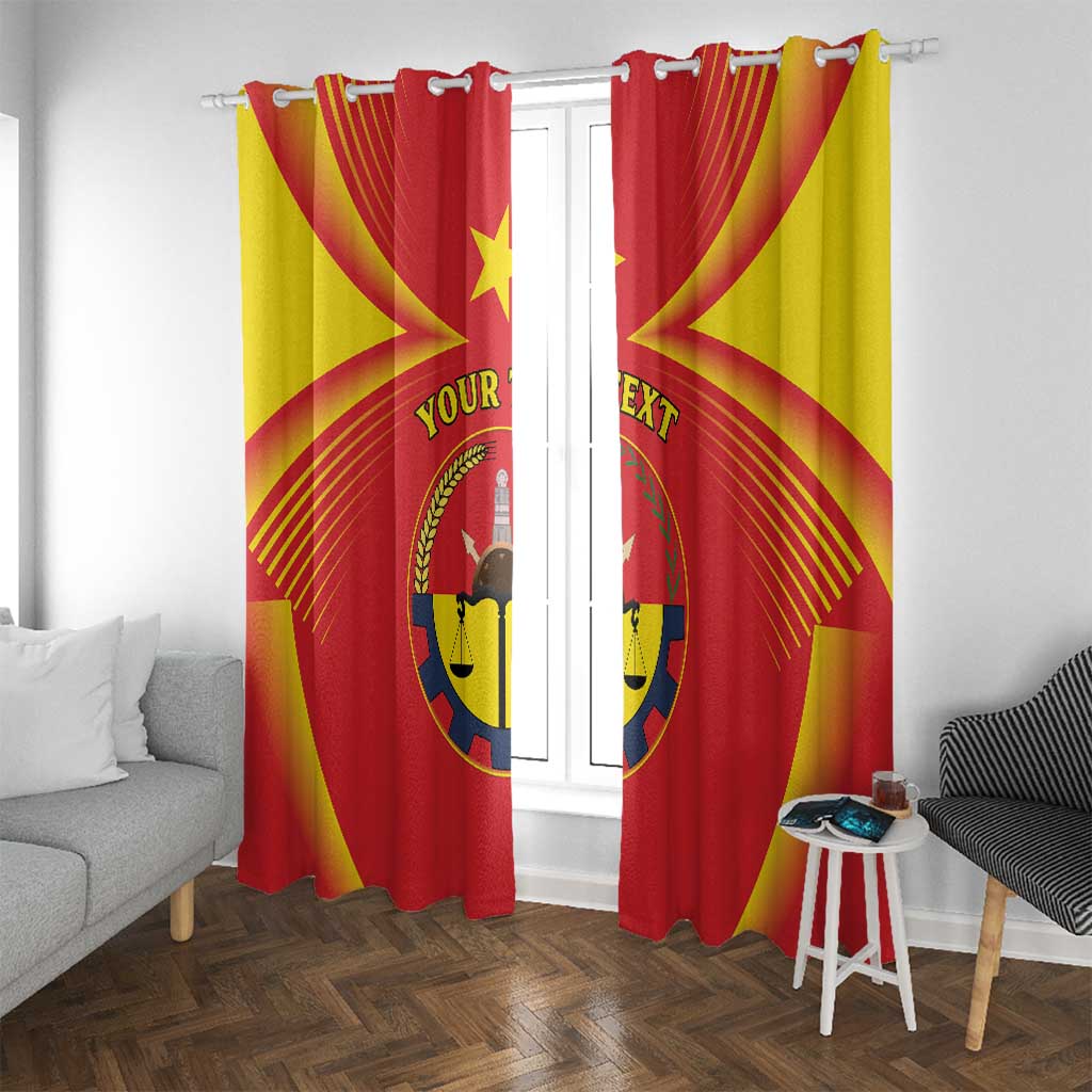 Personalized Ethiopia Tigray Region Window Curtain Coat Of Arms With Map