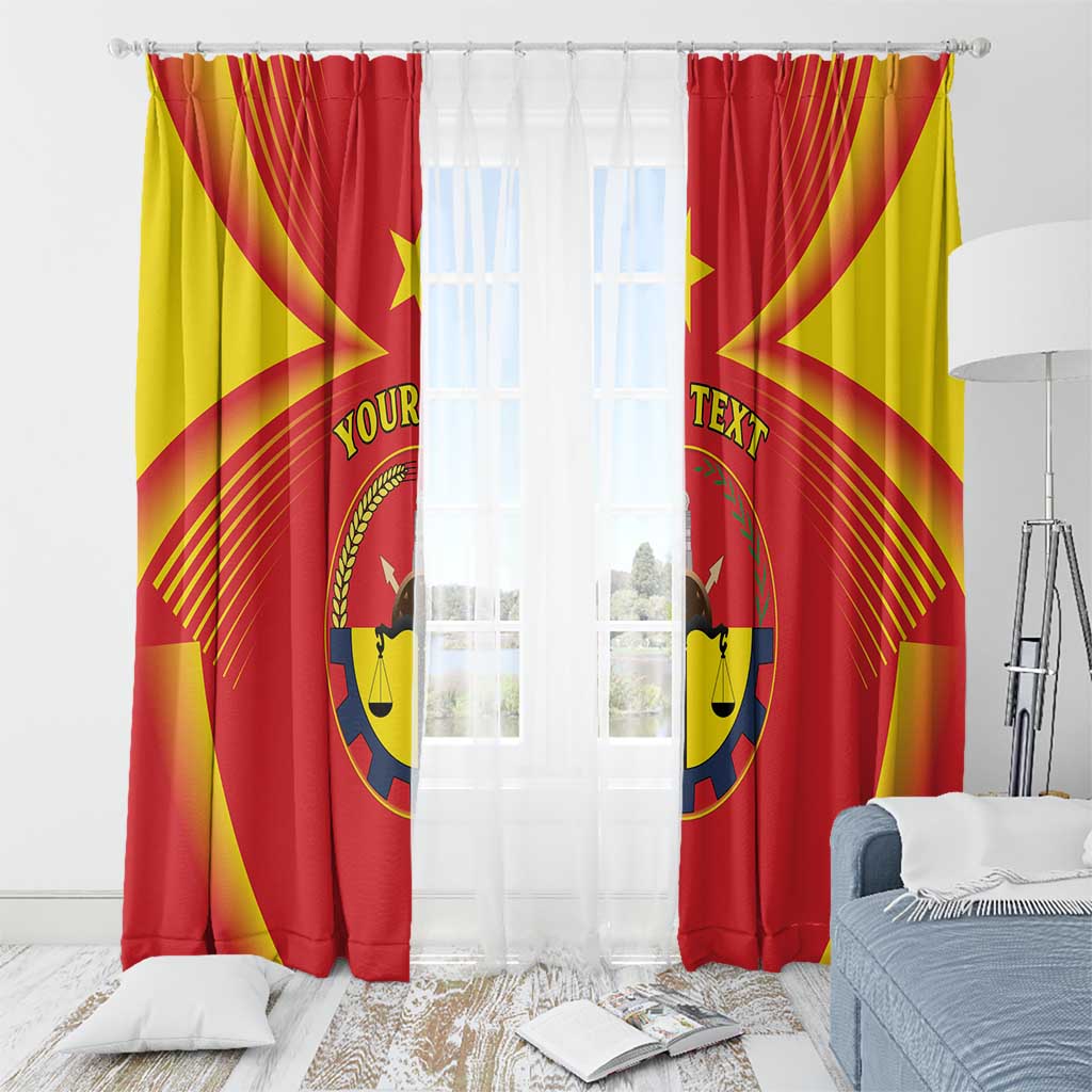 Personalized Ethiopia Tigray Region Window Curtain Coat Of Arms With Map