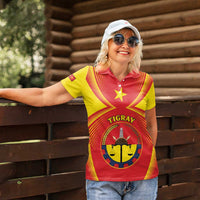 Personalized Ethiopia Tigray Region Women Polo Shirt Coat Of Arms With Map
