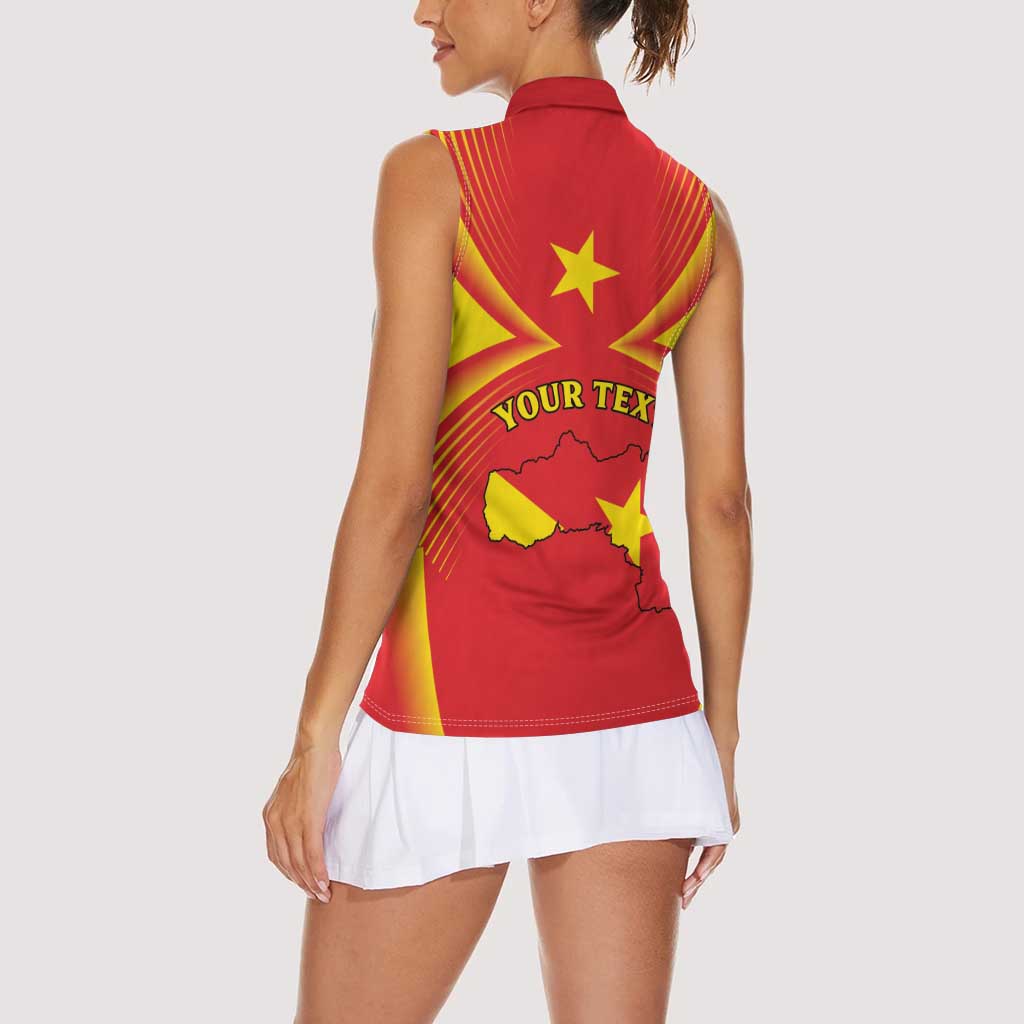 Personalized Ethiopia Tigray Region Women Sleeveless Polo Shirt Coat Of Arms With Map