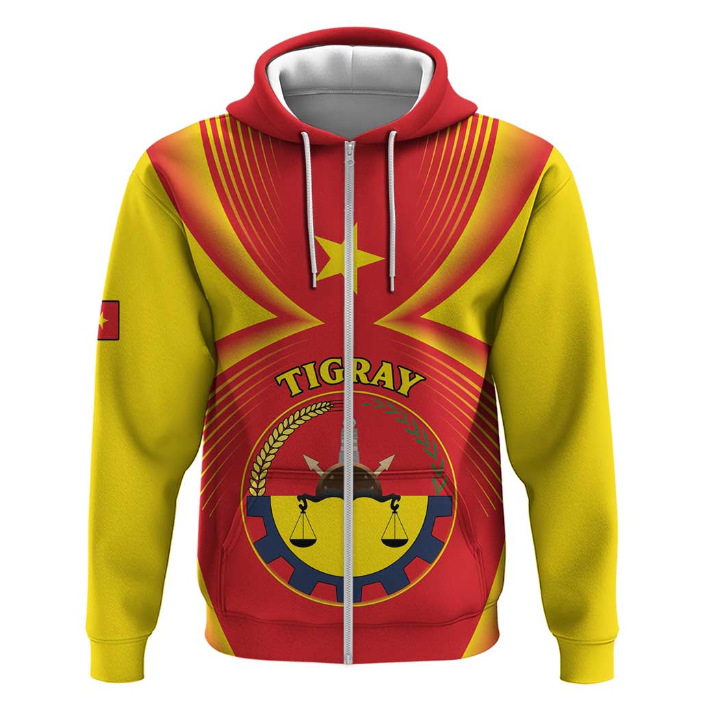 Personalized Ethiopia Tigray Region Zip Hoodie Coat Of Arms With Map