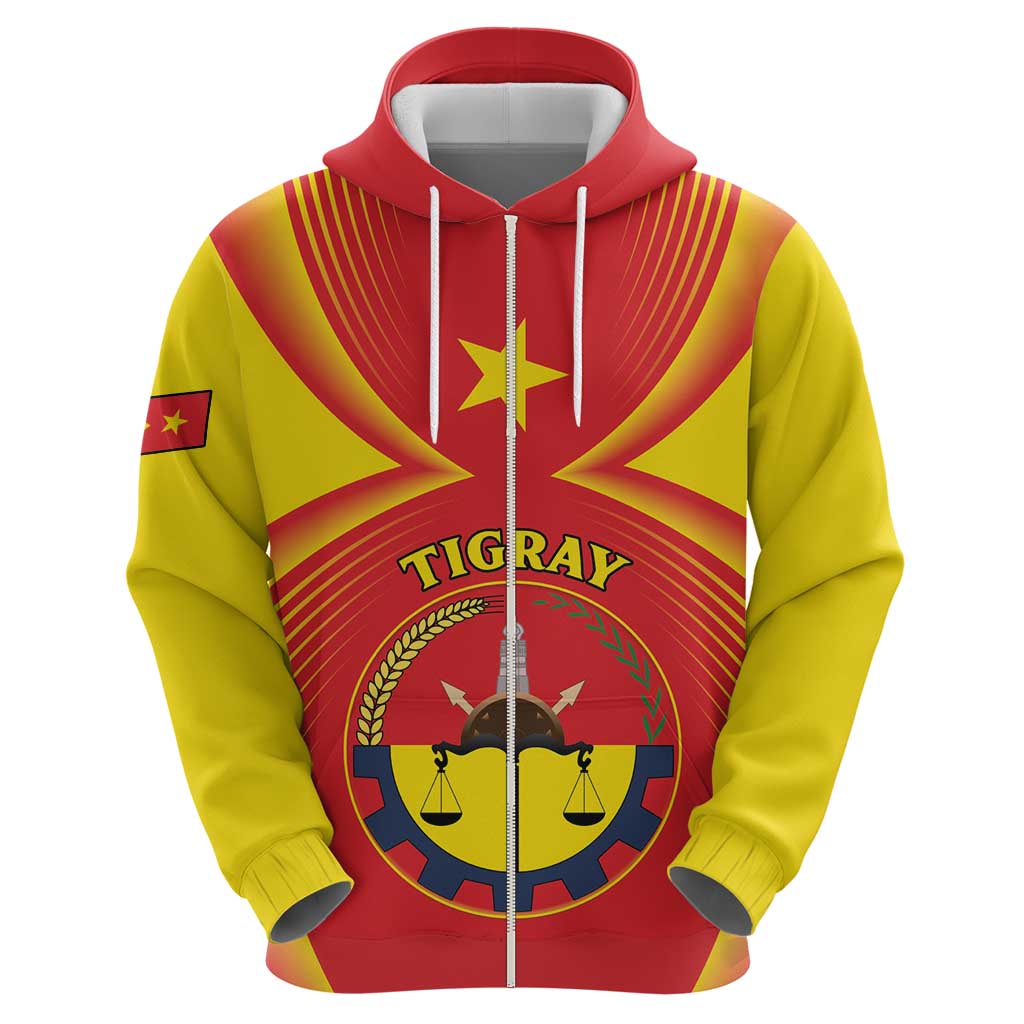 Personalized Ethiopia Tigray Region Zip Hoodie Coat Of Arms With Map