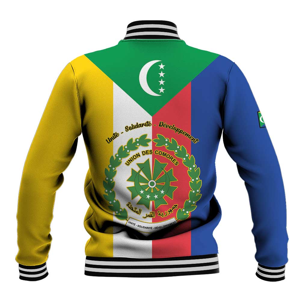 Comoros Baseball Jacket Coat Of Arms Flag Style