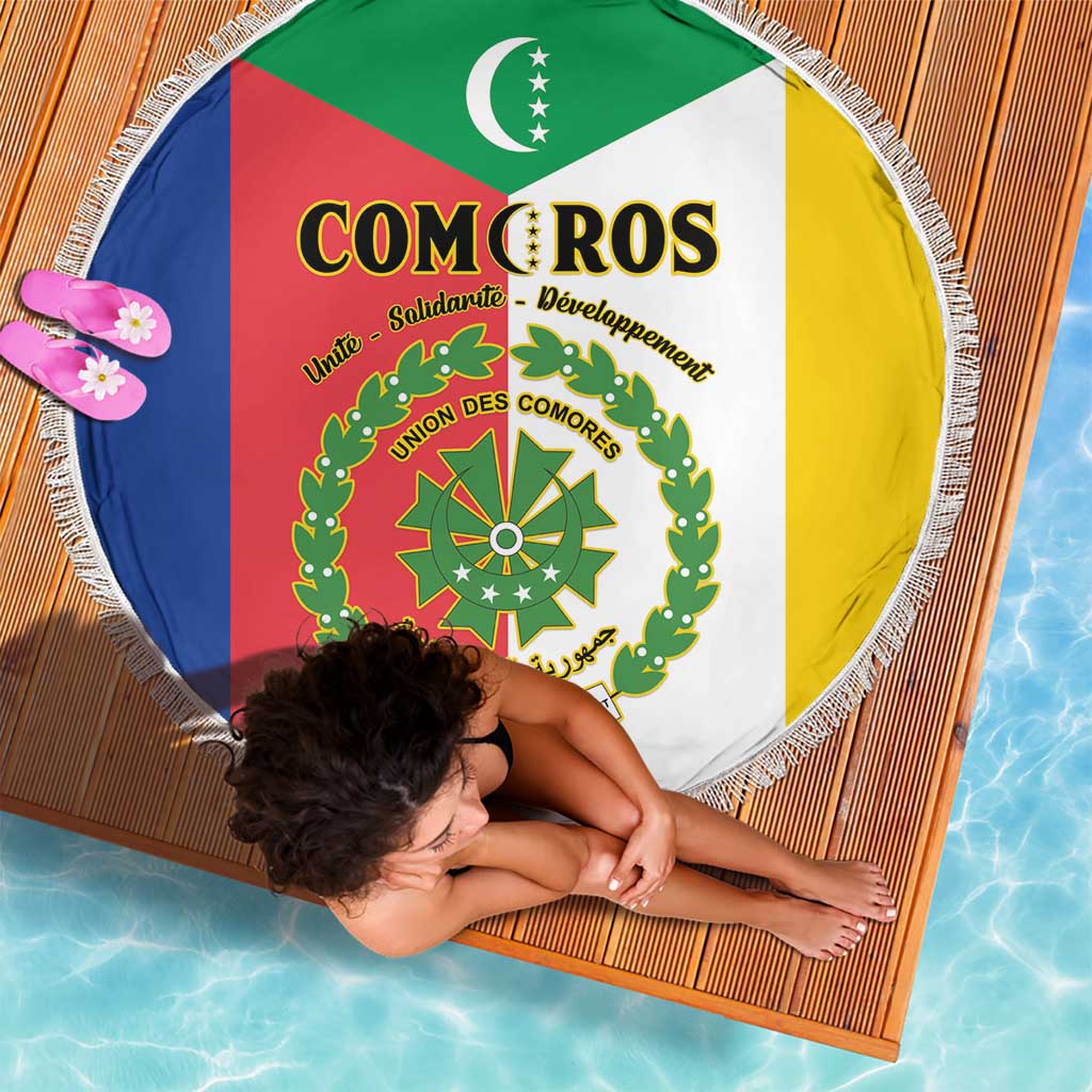 Comoros Beach Blanket Coat Of Arms Flag Style