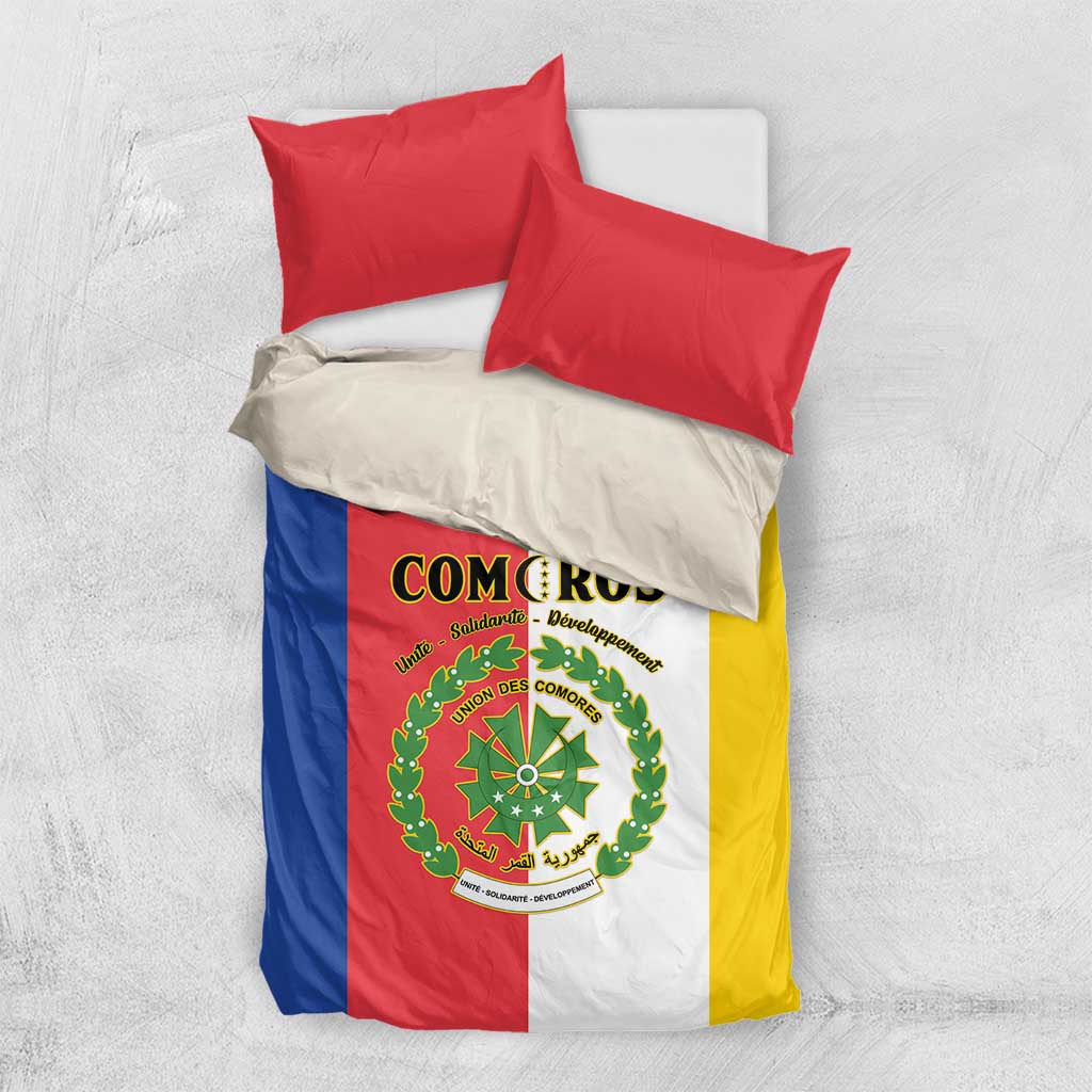 Comoros Bedding Set Coat Of Arms Flag Style