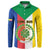 Comoros Button Sweatshirt Coat Of Arms Flag Style