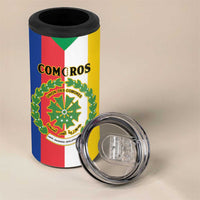 Comoros 4 in 1 Can Cooler Tumbler Coat Of Arms Flag Style