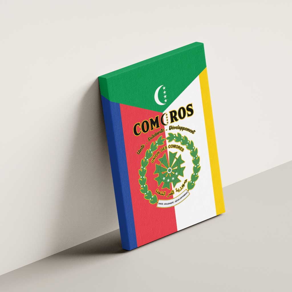 Comoros Canvas Wall Art Coat Of Arms Flag Style
