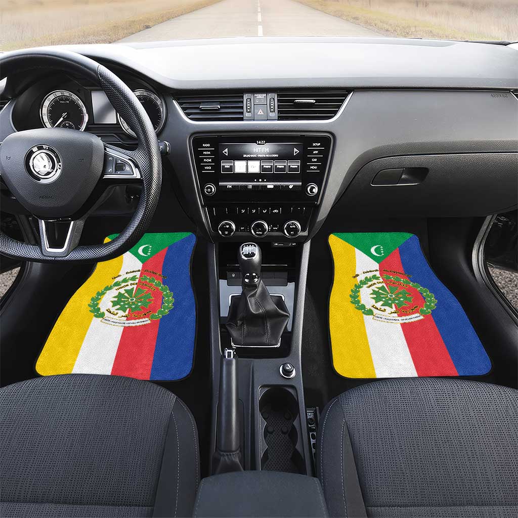 Comoros Car Mats Coat Of Arms Flag Style