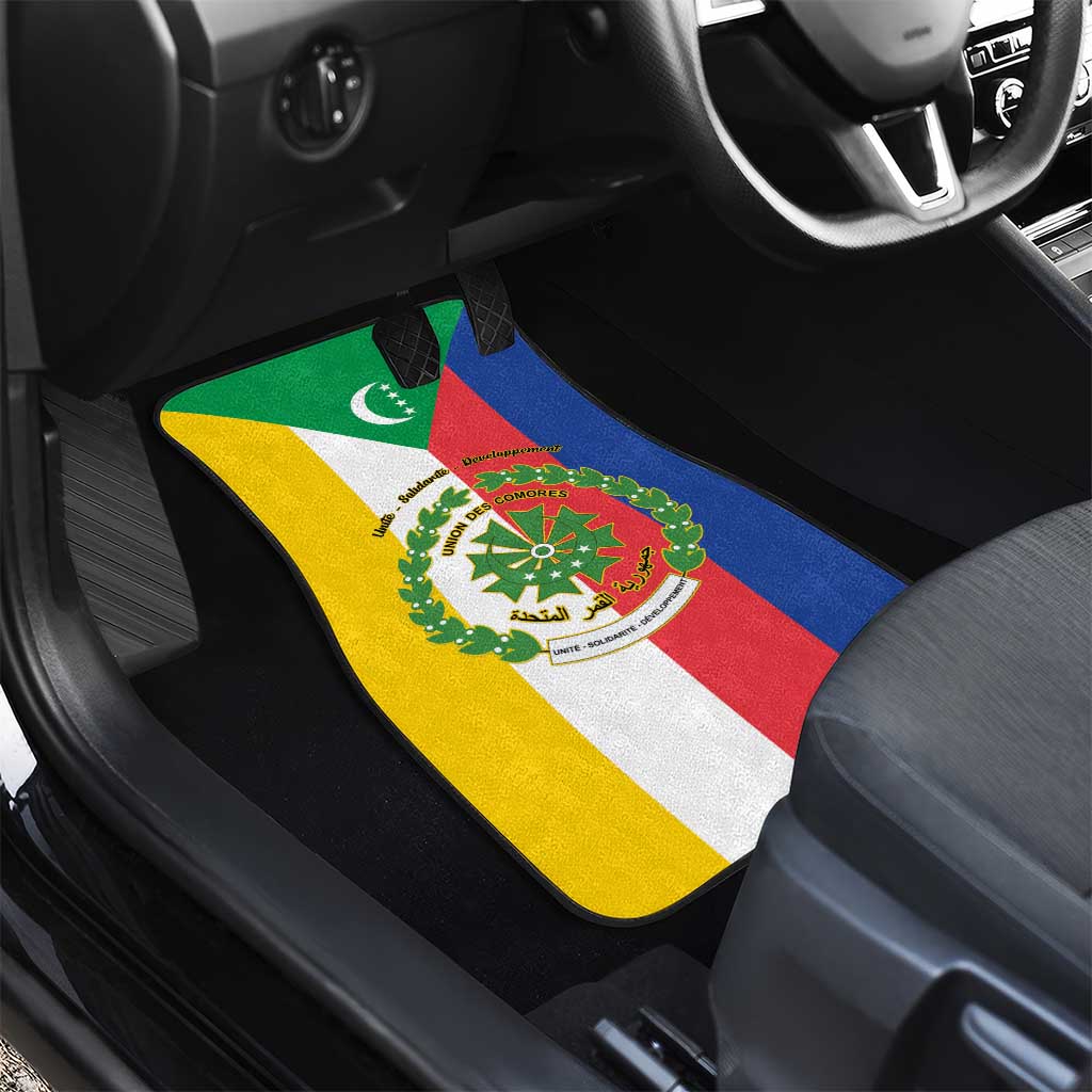 Comoros Car Mats Coat Of Arms Flag Style