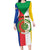 Comoros Family Matching Long Sleeve Bodycon Dress and Hawaiian Shirt Coat Of Arms Flag Style
