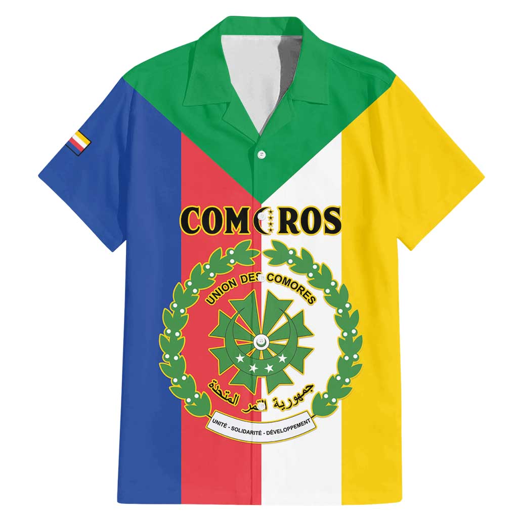 Comoros Family Matching Mermaid Dress and Hawaiian Shirt Coat Of Arms Flag Style