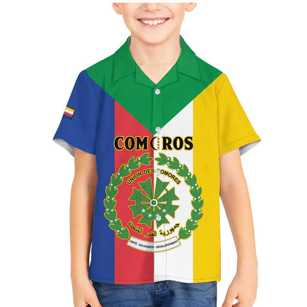 Comoros Family Matching Mermaid Dress and Hawaiian Shirt Coat Of Arms Flag Style