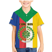 Comoros Family Matching Mermaid Dress and Hawaiian Shirt Coat Of Arms Flag Style