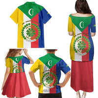 Comoros Family Matching Puletasi and Hawaiian Shirt Coat Of Arms Flag Style