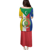 Comoros Family Matching Puletasi and Hawaiian Shirt Coat Of Arms Flag Style