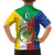 Comoros Family Matching Short Sleeve Bodycon Dress and Hawaiian Shirt Coat Of Arms Flag Style