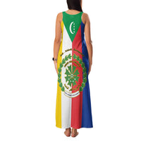 Comoros Family Matching Tank Maxi Dress and Hawaiian Shirt Coat Of Arms Flag Style