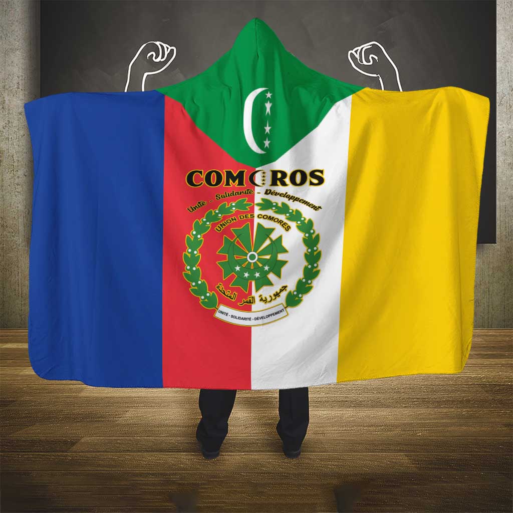 Comoros Hooded Blanket Coat Of Arms Flag Style