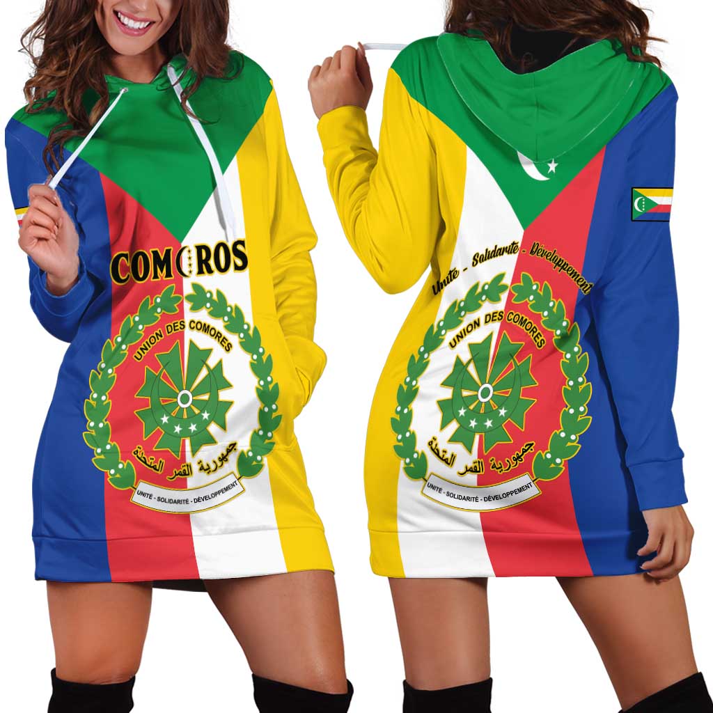 Comoros Hoodie Dress Coat Of Arms Flag Style