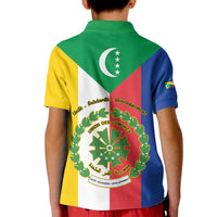 Comoros Kid Polo Shirt Coat Of Arms Flag Style