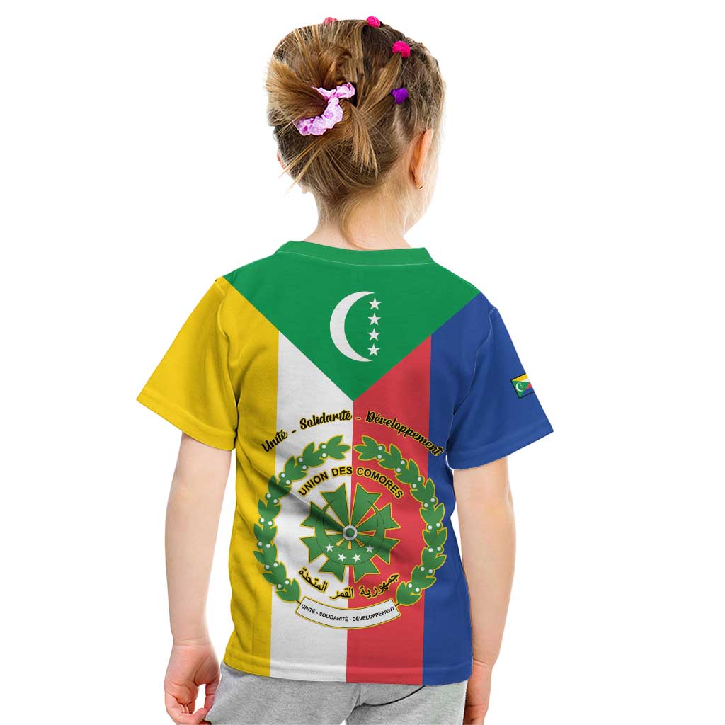 Comoros Kid T Shirt Coat Of Arms Flag Style