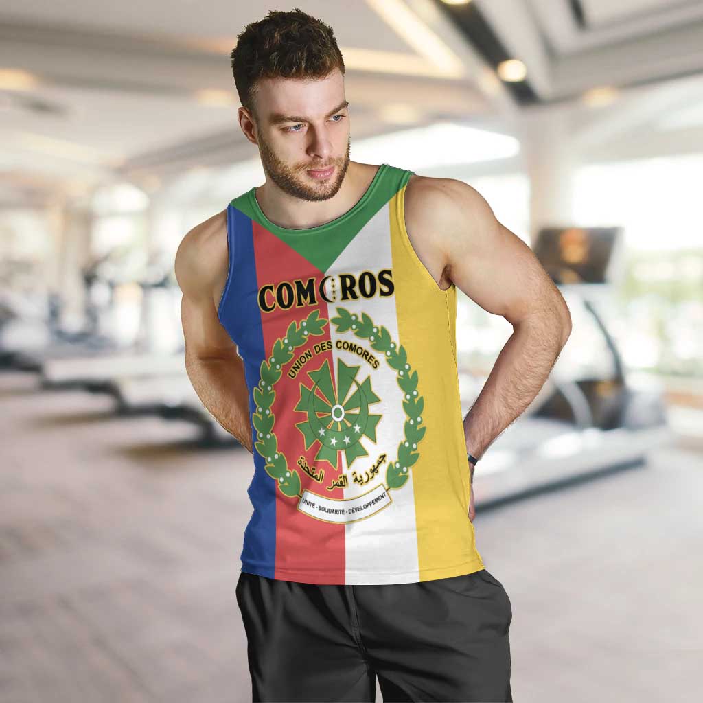 Comoros Men Tank Top Coat Of Arms Flag Style