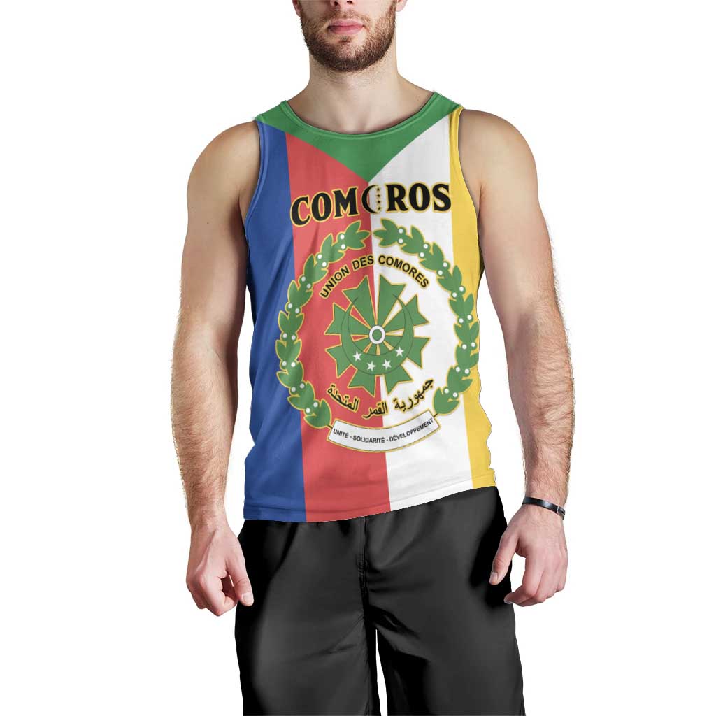 Comoros Men Tank Top Coat Of Arms Flag Style