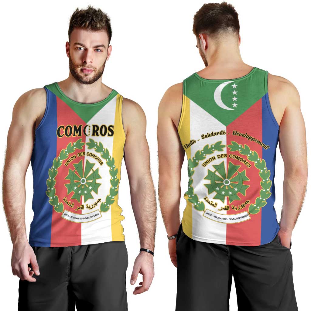 Comoros Men Tank Top Coat Of Arms Flag Style
