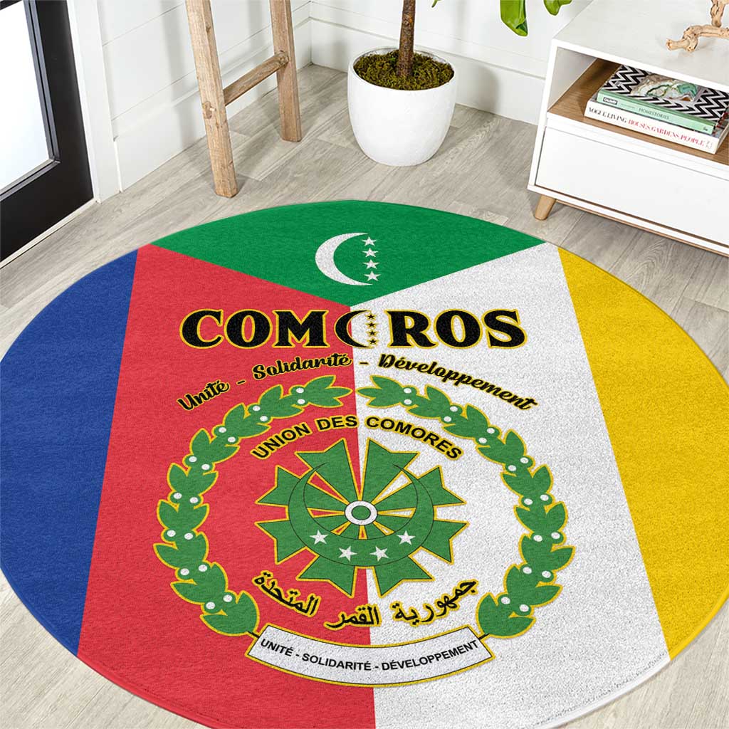 Comoros Round Carpet Coat Of Arms Flag Style