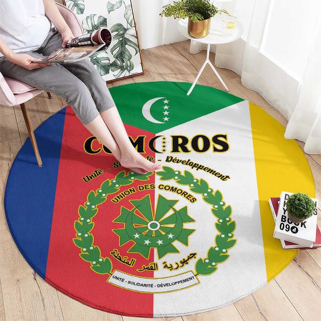 Comoros Round Carpet Coat Of Arms Flag Style