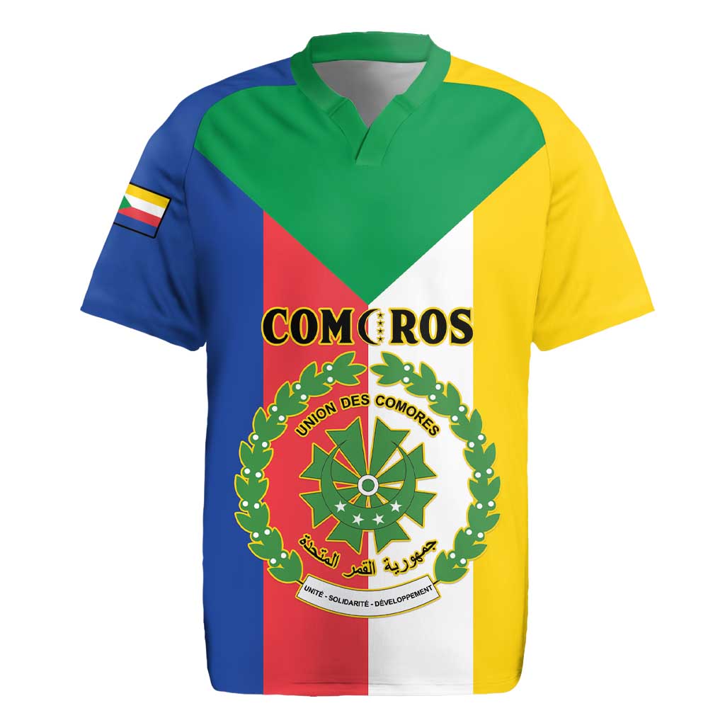 Comoros Rugby Jersey Coat Of Arms Flag Style